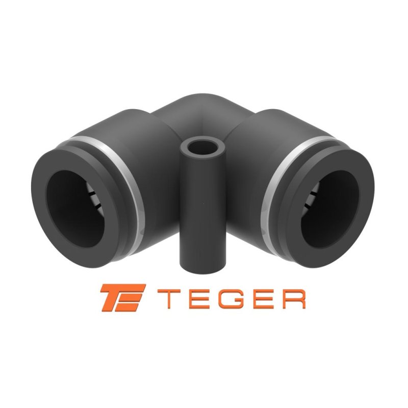 Kolanko wtykowe tekalan (90 stopni) 14mm TEGER, (sprzedawane po 5)