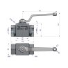 Zawór kulowy hydrauliczny 2-drogowy 2/2 - 1"BSP z otworami mocującymi 315 bar Waryński