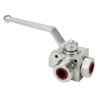 Zawór kulowy hydrauliczny 3-drogowy 3/2 - 3/4"BSP z otworami mocującymi 315 bar Waryński