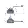 Zawór kulowy hydrauliczny 3-drogowy 3/2 - 3/4"BSP z otworami mocującymi 315 bar Waryński