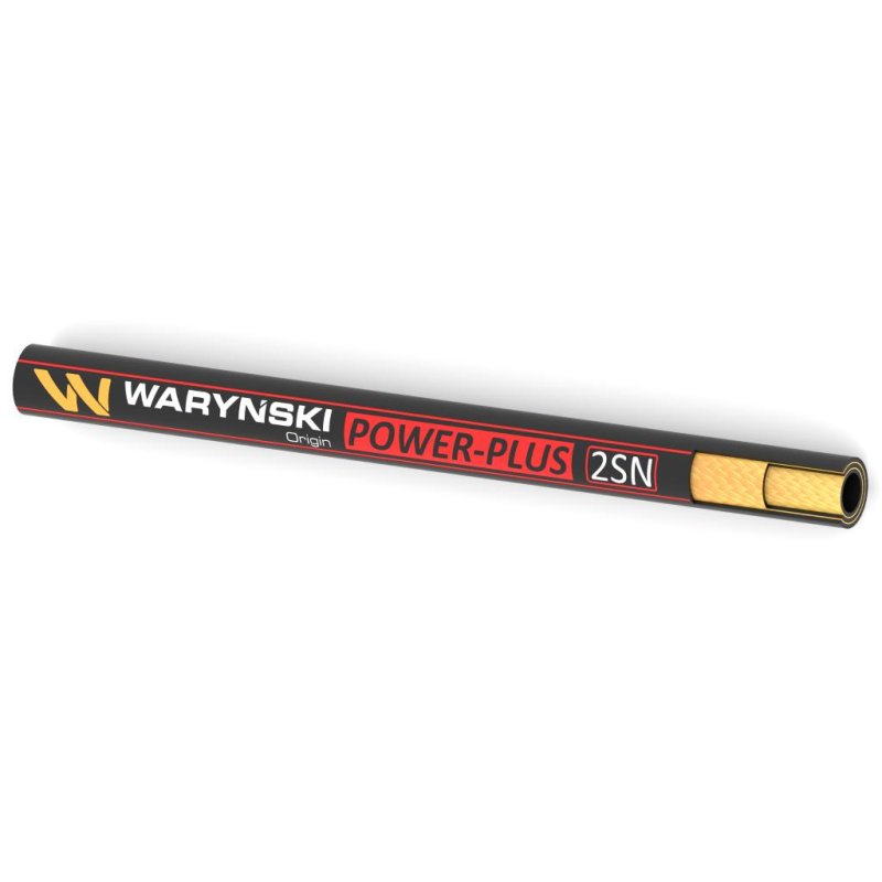 Wąż hydrauliczny do zakuwania POWER-PLUS Exceed EN 853 2SN DN08 2-oplotowy 420 Bar Waryński, (sprzedawane po 50)