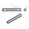 Sworzeń uniwersalny 2-otwory fi 12 22x96x140 TEGER