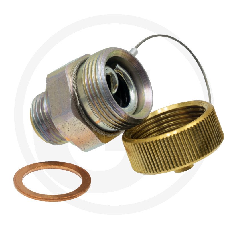 Zawór serwisowy oleju M 18x1,5 z linką