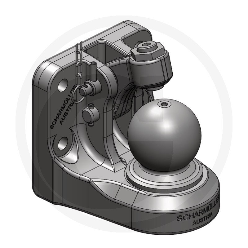 Zug-Kugel Winkel K110 160x100 M20 4t